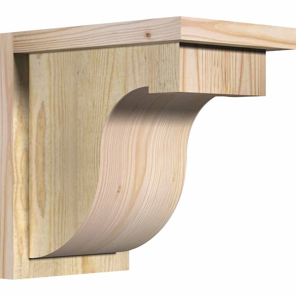 Ekena Millwork Del Monte Rough Sawn Corbel w/Backplate, Douglas Fir, 8"W x 12"D x 12"H COR08X12X12DEL01RDF - main